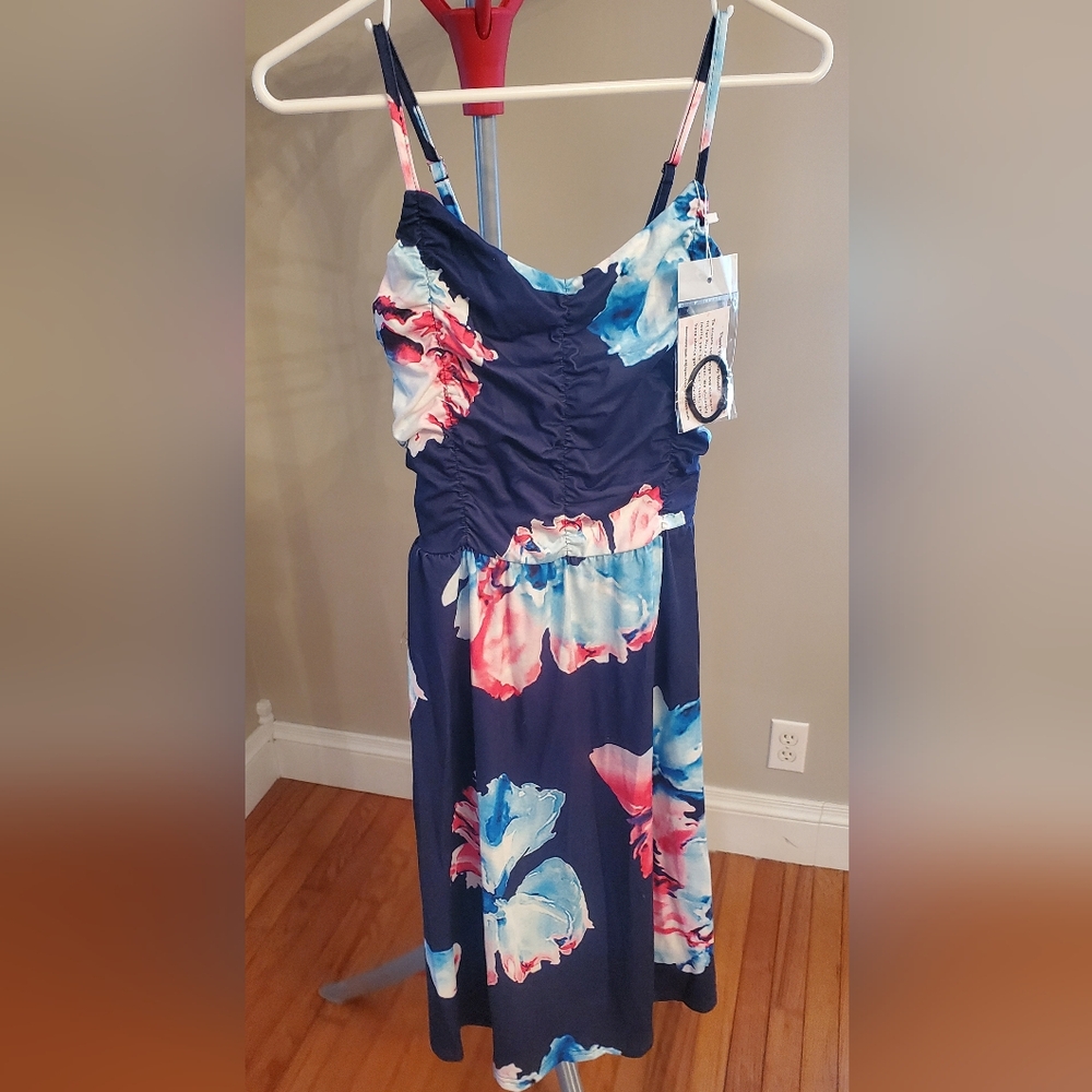 Navy Spaghetti Strap Dress Small